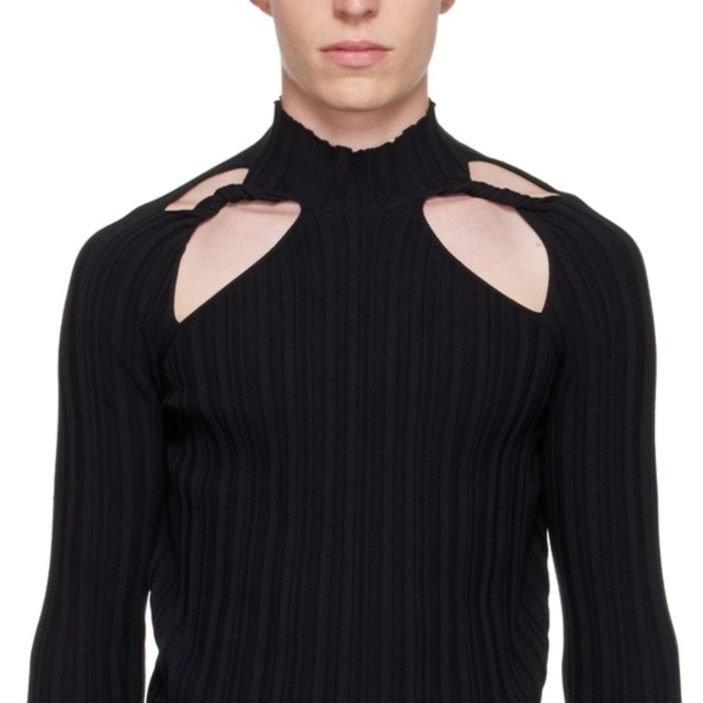 DION LEE SSENSE Exclusive Black Collarbone Skivvy Sweater - Picture 5 of 6